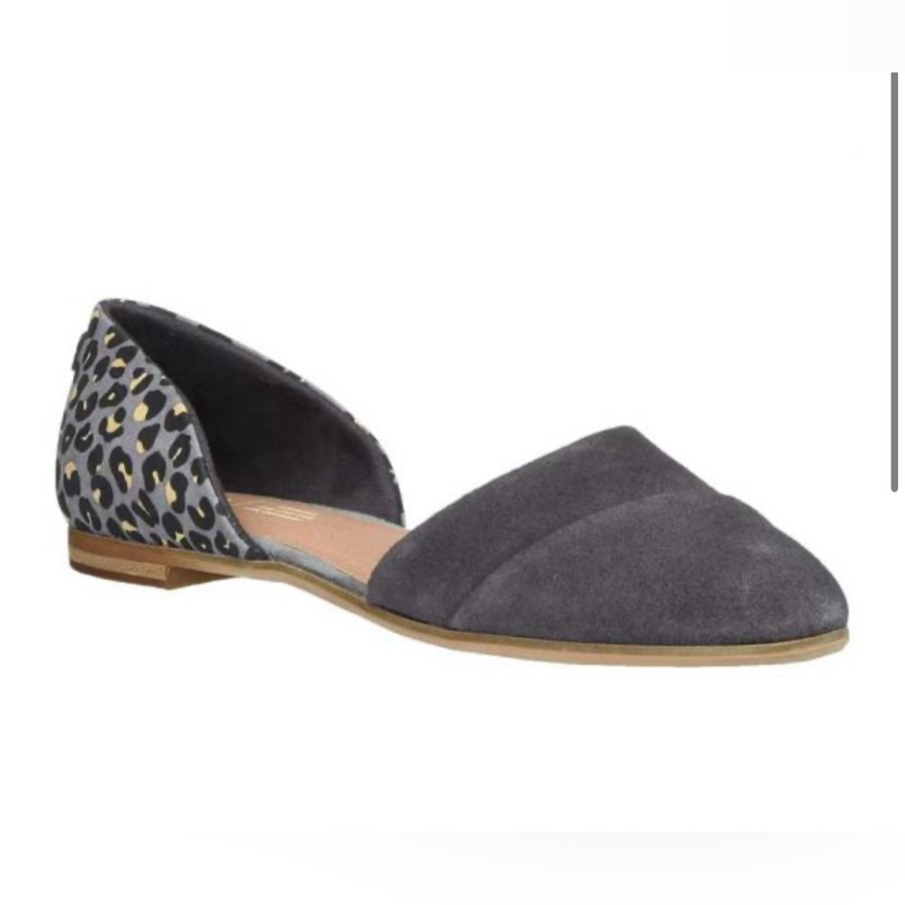 Tom's Jutti D'Orsay flat NWT grey/leopard 6